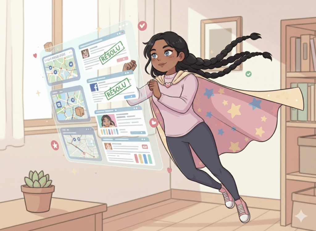 Portrait d'Iris, service client et logistique Miaru. Gestion des stocks et livraison.